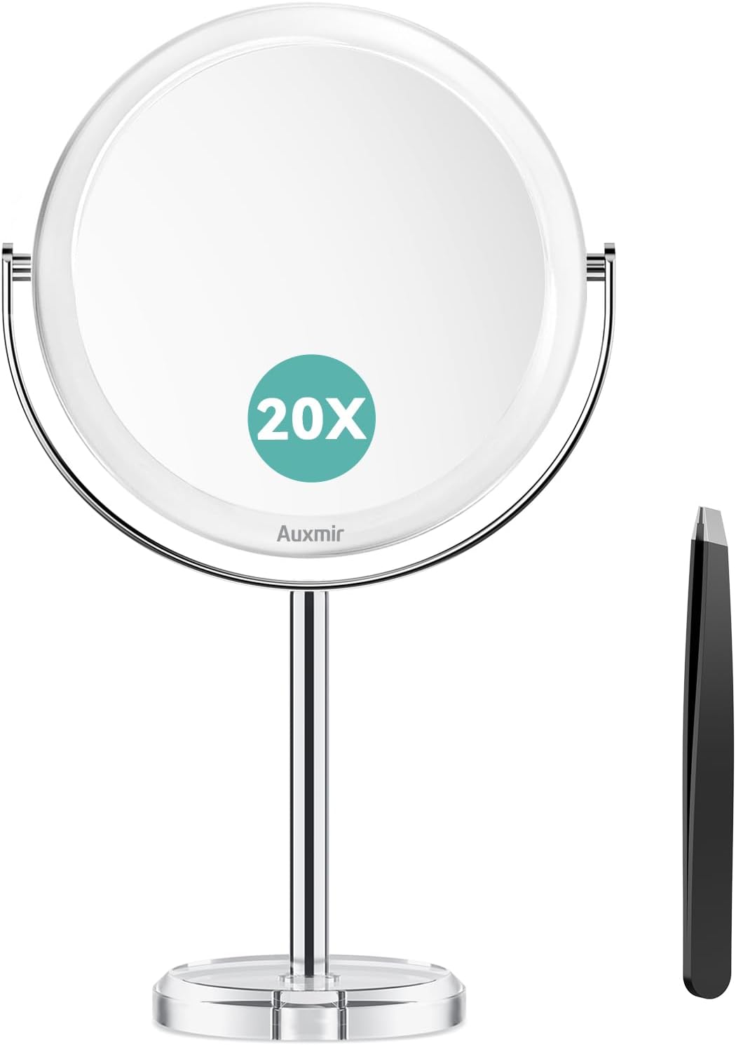 Double-Sided 20X Magnifying Makeup Mirror with 360 Rotation