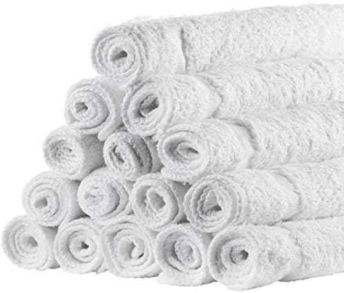 12x12 White Washcloth Set Premium 100 Cotton Soft and Absorbent