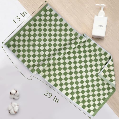 Jacquotha Bath Hand Towels 4-Piece Checkered Soft Absorbent