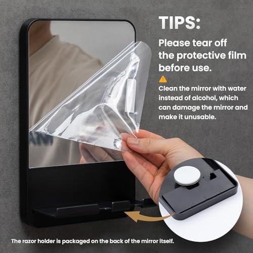 SAFEST and CONVENIENT shower shaving mirror