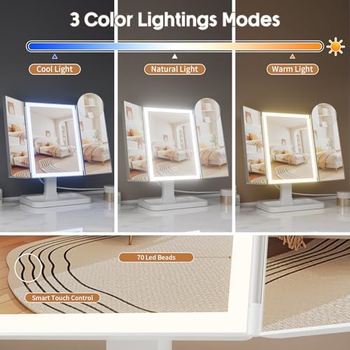 Compact Rechargeable Makeup Mirror