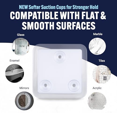 Compact Travel Shower Mirror with Anti-Fog Suction