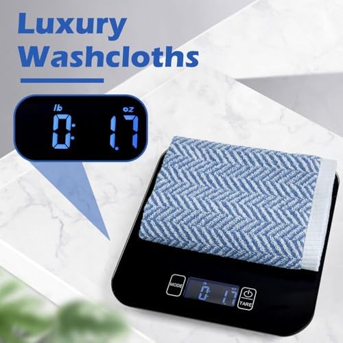 12-Piece Cleanbear Face and Body Washcloths with Herringbone Design