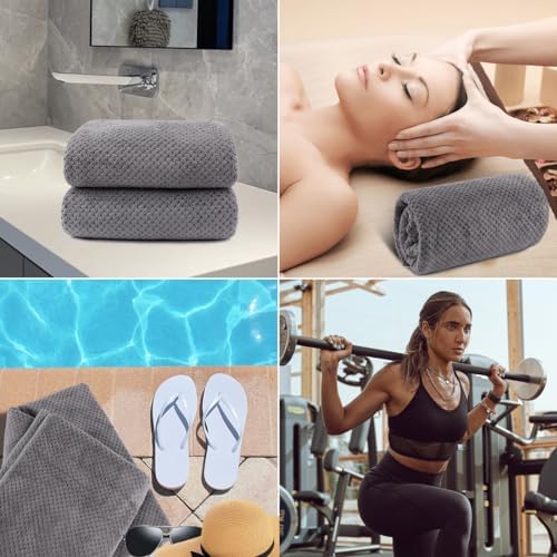 HOMEXCEL Bath Towel Set 4-Pack Grey