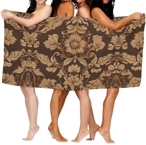 Ornate Floral Printed Microfiber Bath Towels - 52x32in