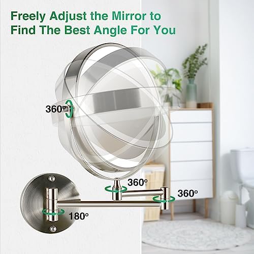 Rechargeable LED Wall-Mounted Makeup Mirror