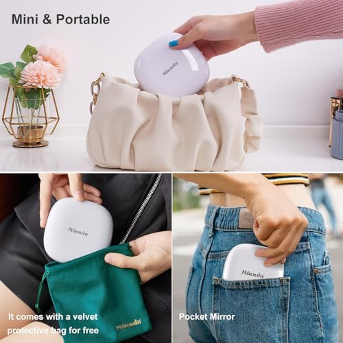 Moccasion LED Mirror for Compact Travel Makeup