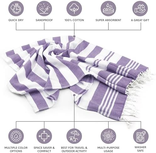 Utopia 4-Pack Cotton Beach Towels - Quick Dry Portable for Travel