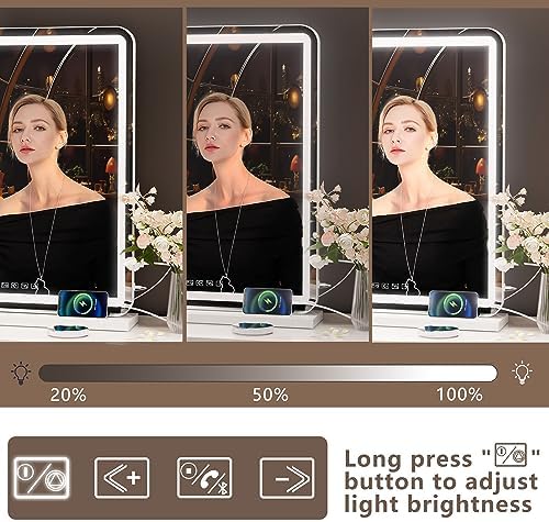 Vanity Mirror with Lights and Bluetooth Speaker