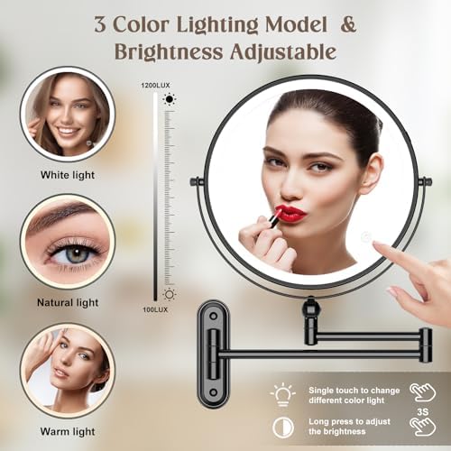 Stylish 9 Makeup Mirror with Rechargeable Battery and Adjustable Design