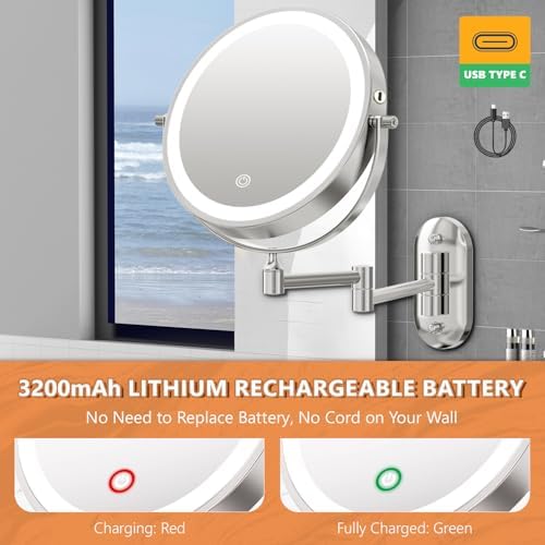 20X Magnifying Wall-Mounted Makeup Mirror