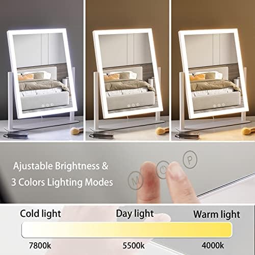 HIEEY Smart Makeup Mirror with 3 Lighting Modes 360 Rotation