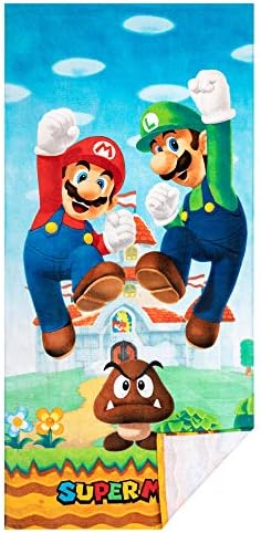 Franco Super Mario Official Nintendo Kids Super Soft Cotton BathPoolBeach Towel