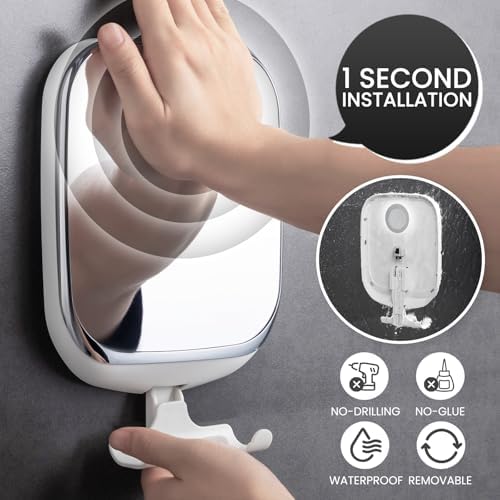 TAILI Fogless shower mirror with Razor Holder White
