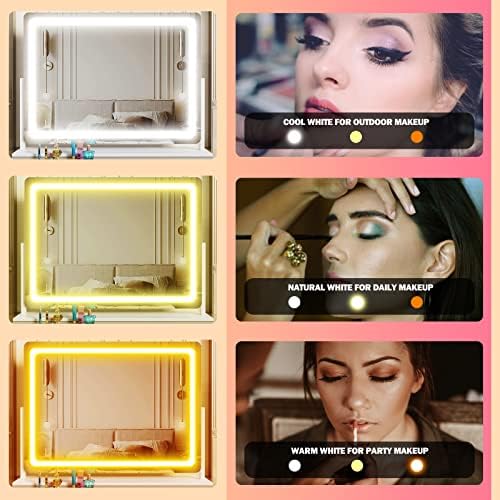 Upgraded LED Vanity Mirror with 360 Rotation and Smart Touch Control