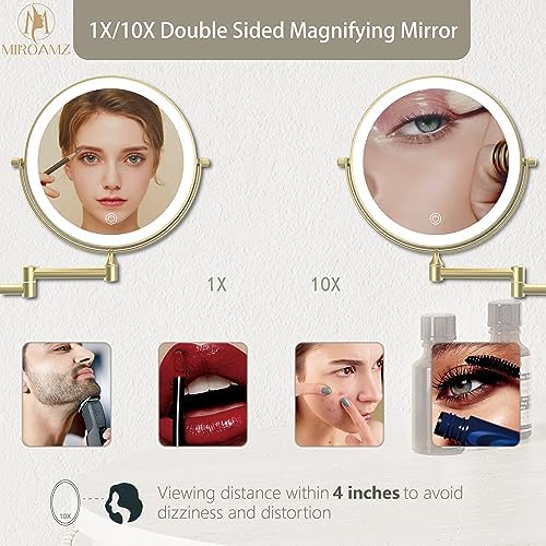 Power Rechargeable Wall-Mounted Makeup Mirror