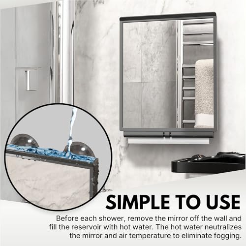 Fogless Shower Mirror with Squeegee Travel Case