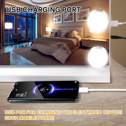 Stylish Vanity Mirror with Bluetooth Music LED Lights