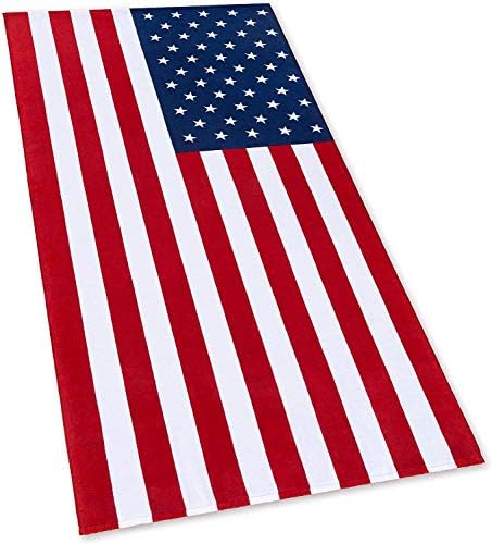 Patriotic American Flag Beach Towels Double-sided Velour Premium Quality