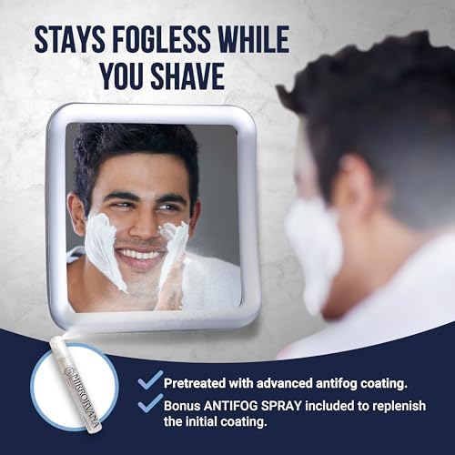Travel Shower Mirror - Small Fogless Triple Suction