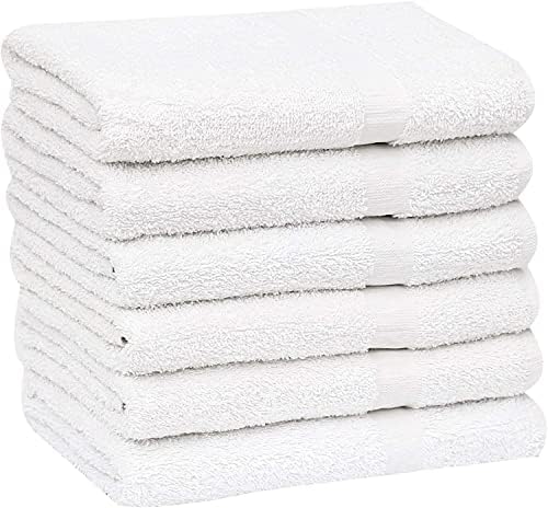 GOLD TEXTILES 60-Pack Economy White Bath Towels Bulk 22x44 Inches