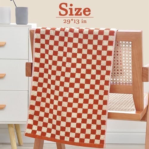 Jacquotha Bath Hand Towels 4-Piece Checkered Soft Absorbent