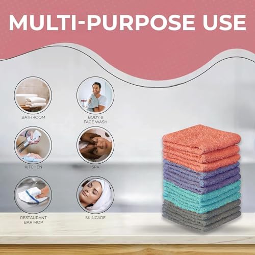 15-Piece Washable 11x11 inch Washcloth Set