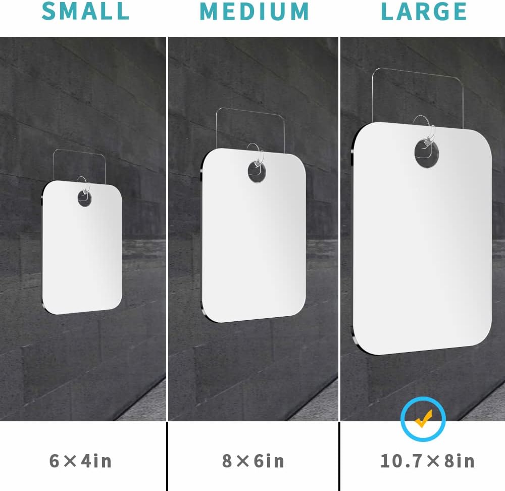 Shatterproof Shaving Mirror for Shower Use