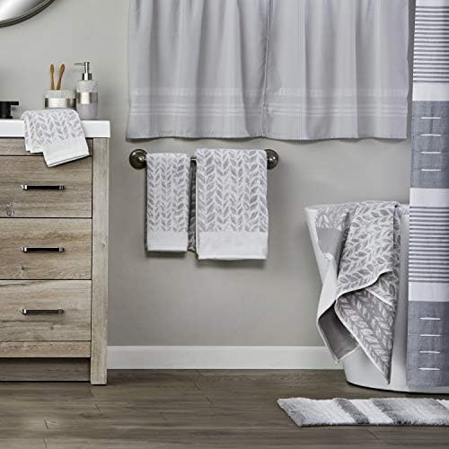SKL Home Distressed Leaves Hand Towel Gray 16 x 26 2 Count