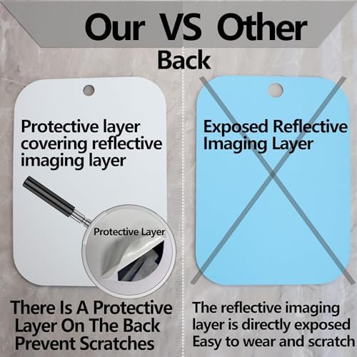 2-Piece Shatterproof Shower Mirrors - Compact Durable for Men Women