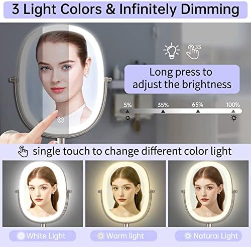 FUNTOUCH Double-Sided Wall-Mounted Makeup Mirror