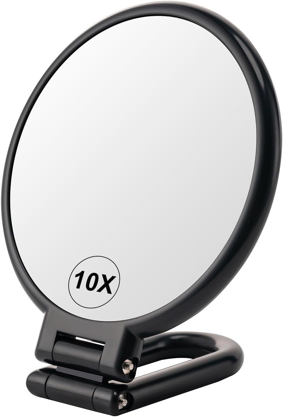 Versatile 10X Magnifying Handheld Mirror with Dual Faces