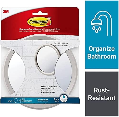 Command Bath MirrorSatin Nickel Durable Performance