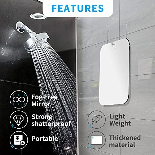 Shatterproof Shaving Mirror for Shower Use