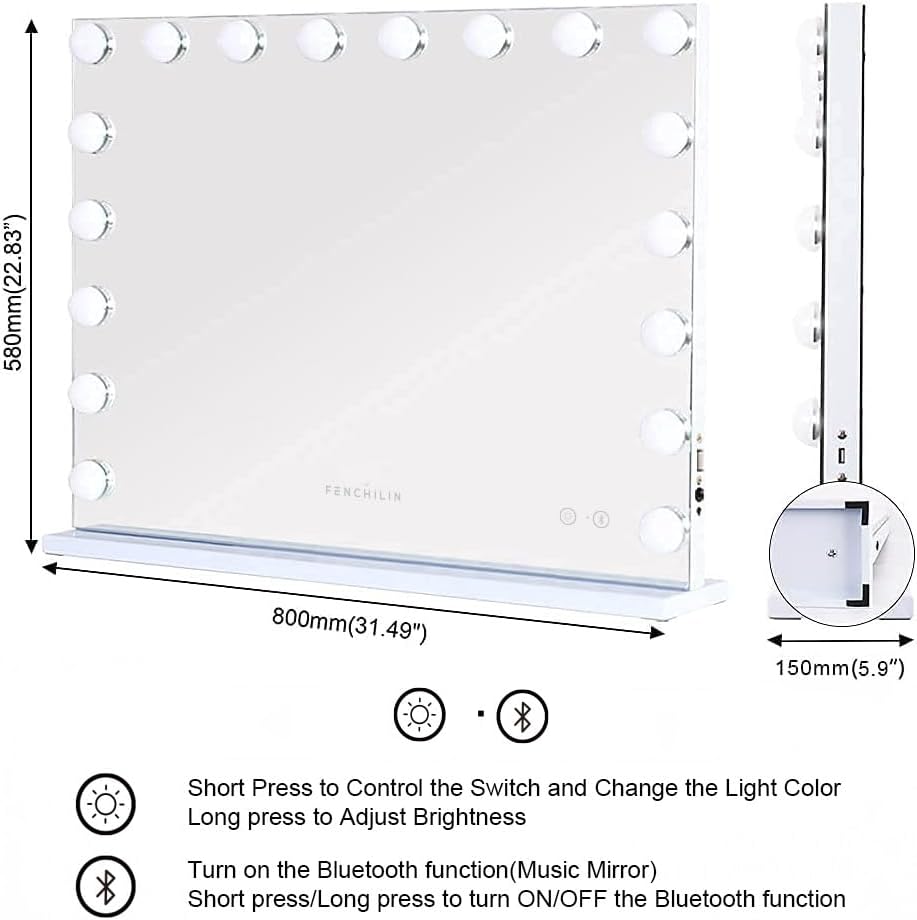 Vanity Mirror with Speaker Light for Makeup