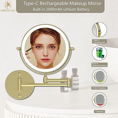 Power Rechargeable Wall-Mounted Makeup Mirror