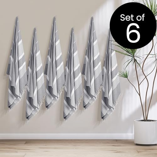 Luxury Cotton Beach Towels 100 Pure 40x70 Inch Set of 6