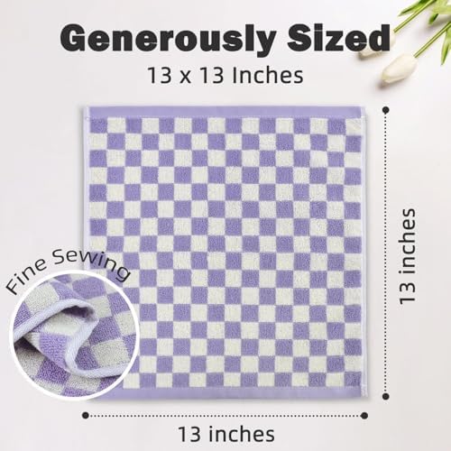 Vibrant 4-Pack Checkered Cotton Washcloths