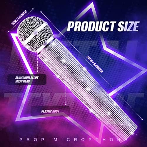 Bling fake sparkly microphone for cosplay and parties