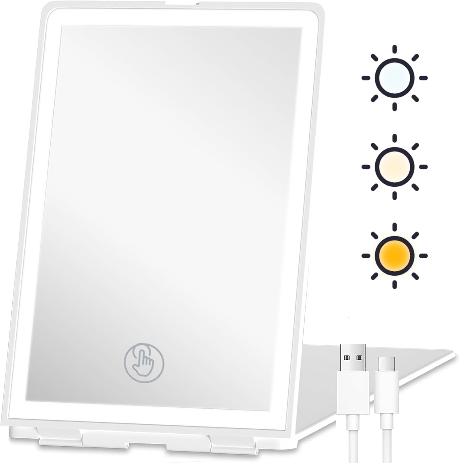 Versatile Travel Makeup Mirror with 3 Light Modes