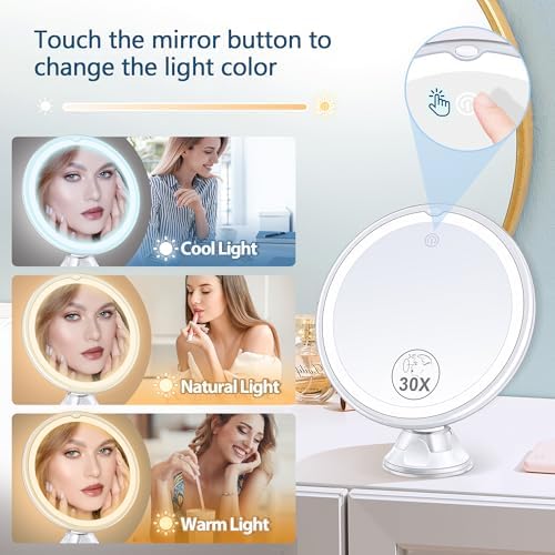 B Beauty Planet - 30X Magnifying Mirror with Light Precision Tool