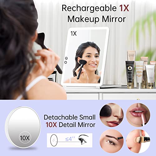 FUNTOUCH 1800mAh Rechargeable Makeup Mirror with Lights