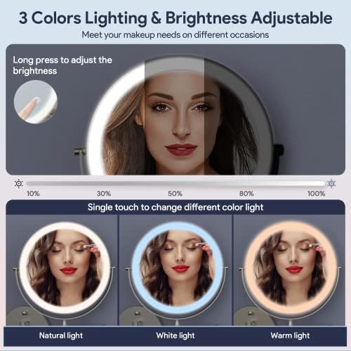 Spacious Wall-Mounted Makeup Mirror