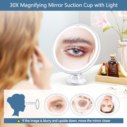 B Beauty Planet - 30X Magnifying Mirror with Light Precision Tool