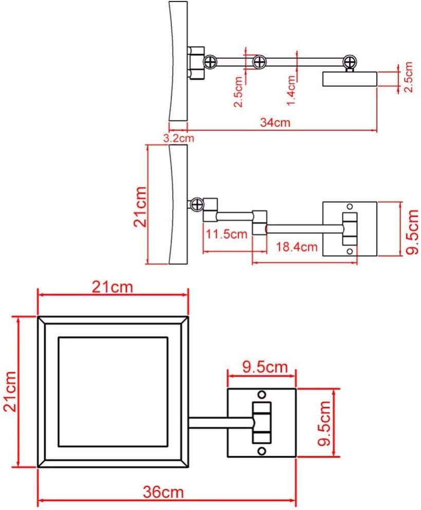 Magnifying Vanity Mirror Wall-Mounted