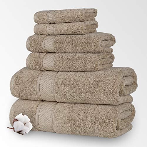 NOVA Luxury Linen Hotel Quality Turkish Towel Set 6 Pcs