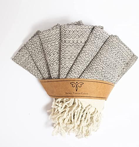 Smyrna Turkish Cotton Wash Cloths Pack of 6 12x17 Beige