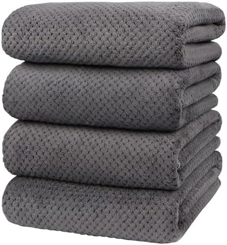 HOMEXCEL Bath Towel Set 4-Pack Grey