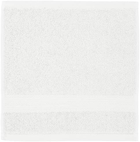 Amazon Basics Cotton Washcloths for Face 12-Pack White 12x12