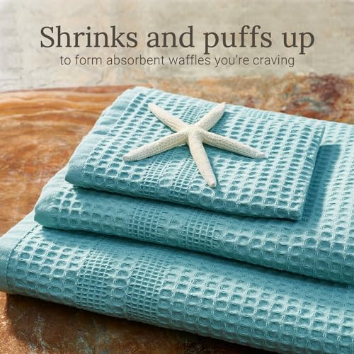 GILDEN TREE Waffle Towels - Oversized Seafoam